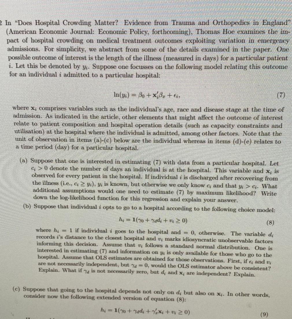 2 In Does Hospital Crowding Matter Evidence From Trauma And Orthopedics In England American Economic Journal Economi 1