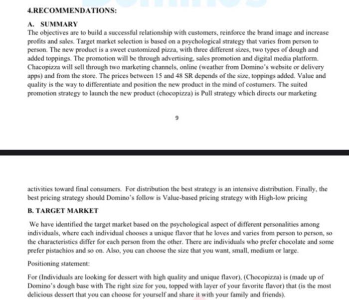 4 Recommendations A Summary The Objectives Are To Build A Successful Relationship With Customers Reinforce The Brand 1