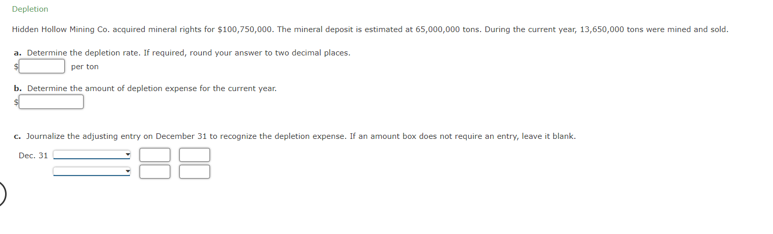 Depletion Hidden Hollow Mining Co Acquired Mineral Rights For 100 750 000 The Mineral Deposit Is Estimated At 65 000 1
