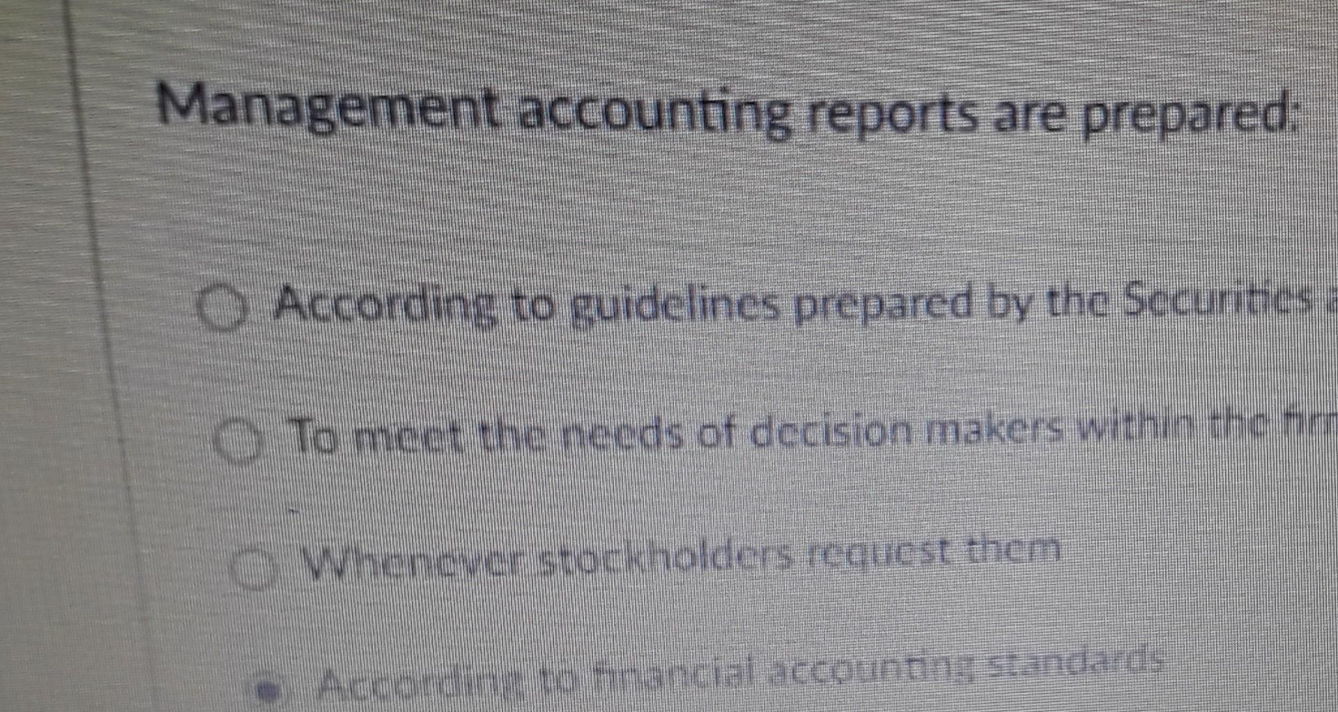 Management Accounting Reports Are Prepared 8 1