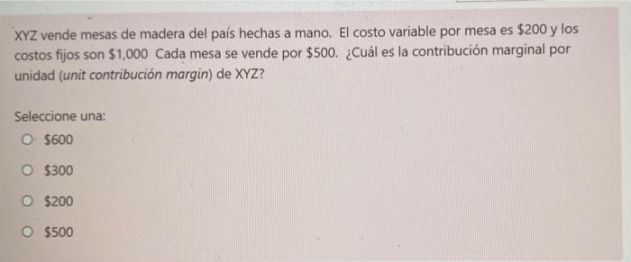 Cuestionario 2 Tiempo Restante 0 56 31 Xyz Vende Bancos Para Patios A Los Detallistas Locales Los Bancos Se Pueden Vend 2