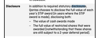 Disclosure In Addition To Required Statutory Disclosures Qantas Chooses To Disclose The Full Value Of Each Year S Stip 1