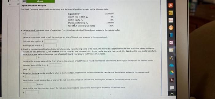 A Z Gro Capital Structure Analysis The Company Has No Det Utstanding And Its Finances Position Is En Wy Ng Data Expecte 1