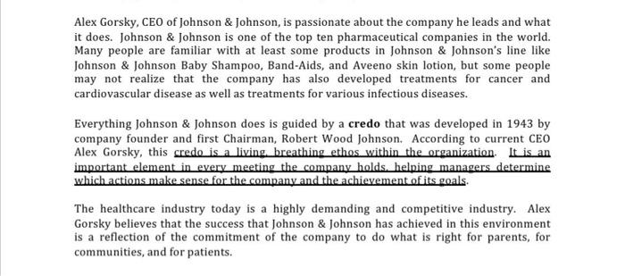 Alex Gorsky Ceo Of Johnson Johnson Is Passionate About The Company He Leads And What It Does Johnson Johnson Is O 1