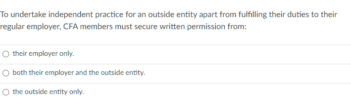 To Undertake Independent Practice For An Outside Entity Apart From Fulfilling Their Duties To Their Regular Employer Cf 1