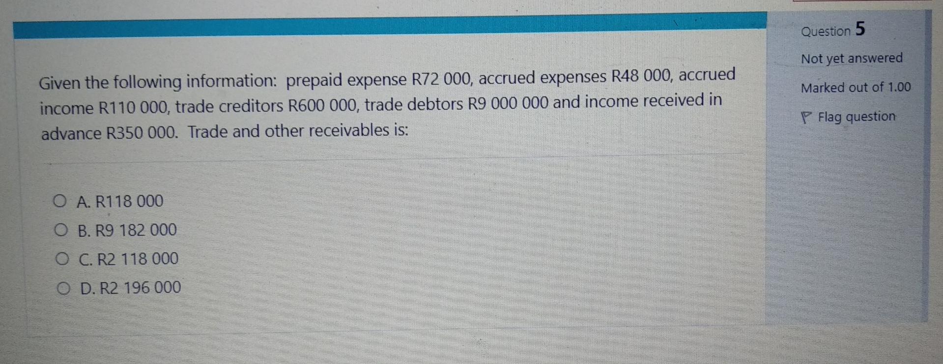 Question 1 Not Yet Answered Given That Sales Are R 3 000 000 Labour Is R365 000 Using Percentage On Sales Method Labou 5