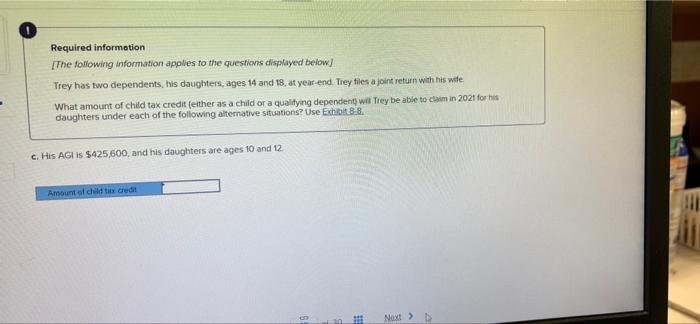 Required Information The Following Information Applies To The Questions Displayed Below Trey Has Two Dependents His Da 3