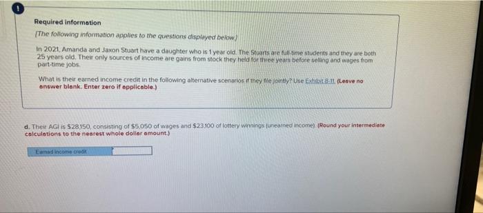 Required Information The Following Information Applies To The Questions Displayed Below In 2021 Amanda And Jaxon Stuar 4
