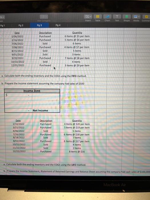 Om Insert Chart Text Shape Media Commer Add Cat Pg3 Pg 1 Po 2 Pg4 Date 1 06 2022 2 16 2022 7 06 2022 7 08 2022 8 15 202 1