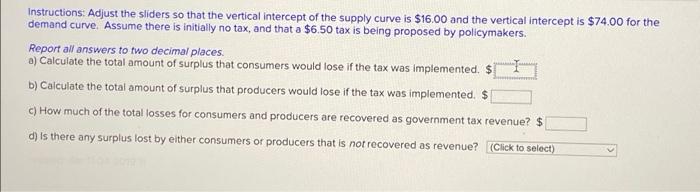 Refer To The Interactive Below Tax Burden I Graph Tax Burden Off Settings Reset Price Tax Imposed On Supply Dem 2