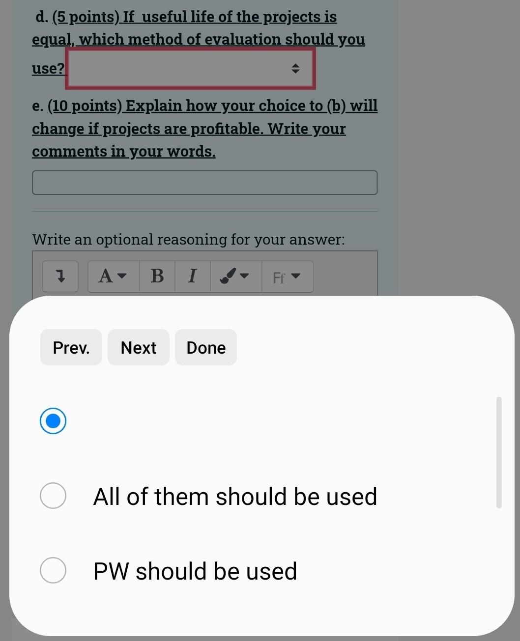 Engineering Economics Quickly Not Much Time Left Please Solve Within 40 Mins Thanks Will Upvote Options For Task B 4