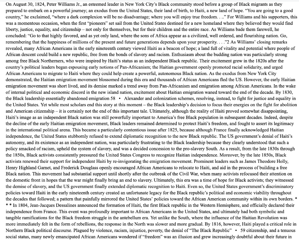 The Black Republic The Influence Of The Haitian Revolution On Northern Black Political Consciousness 1816 18621 1 In 1