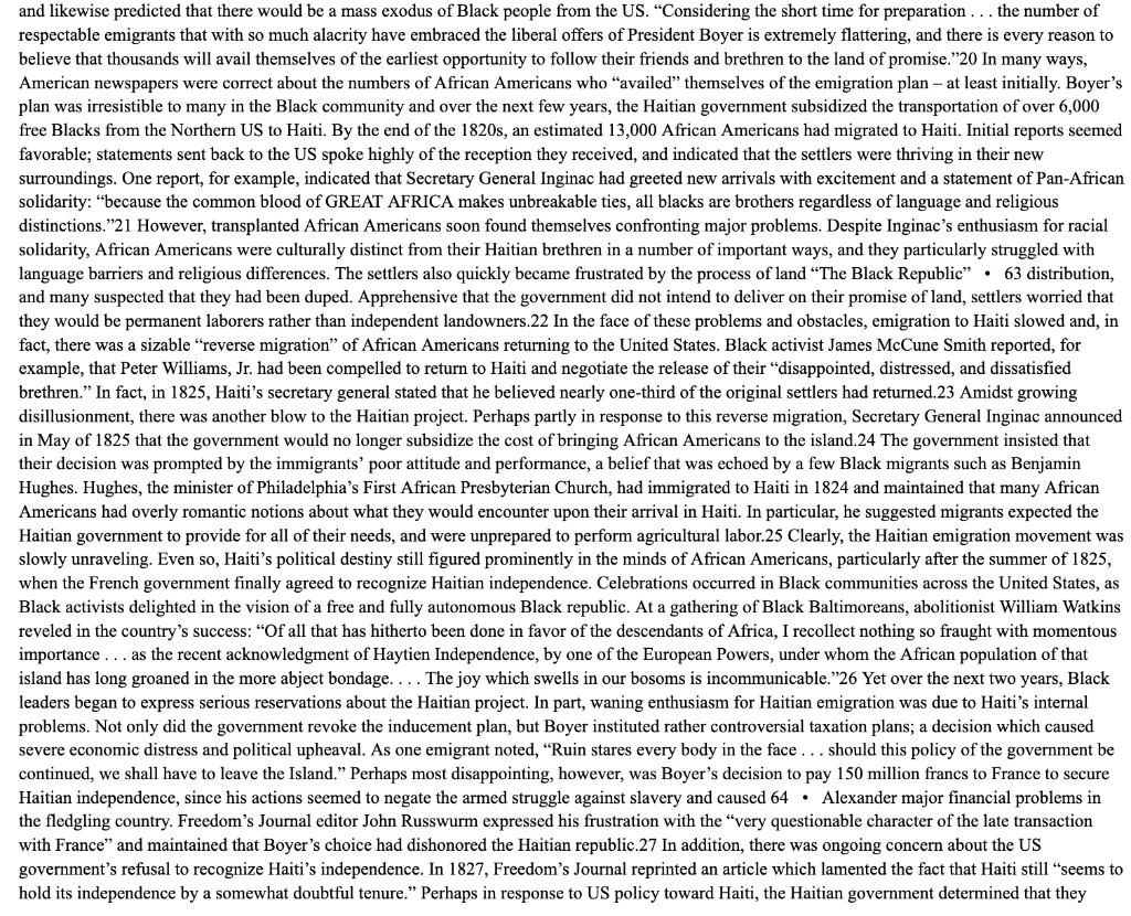 The Black Republic The Influence Of The Haitian Revolution On Northern Black Political Consciousness 1816 18621 1 In 1