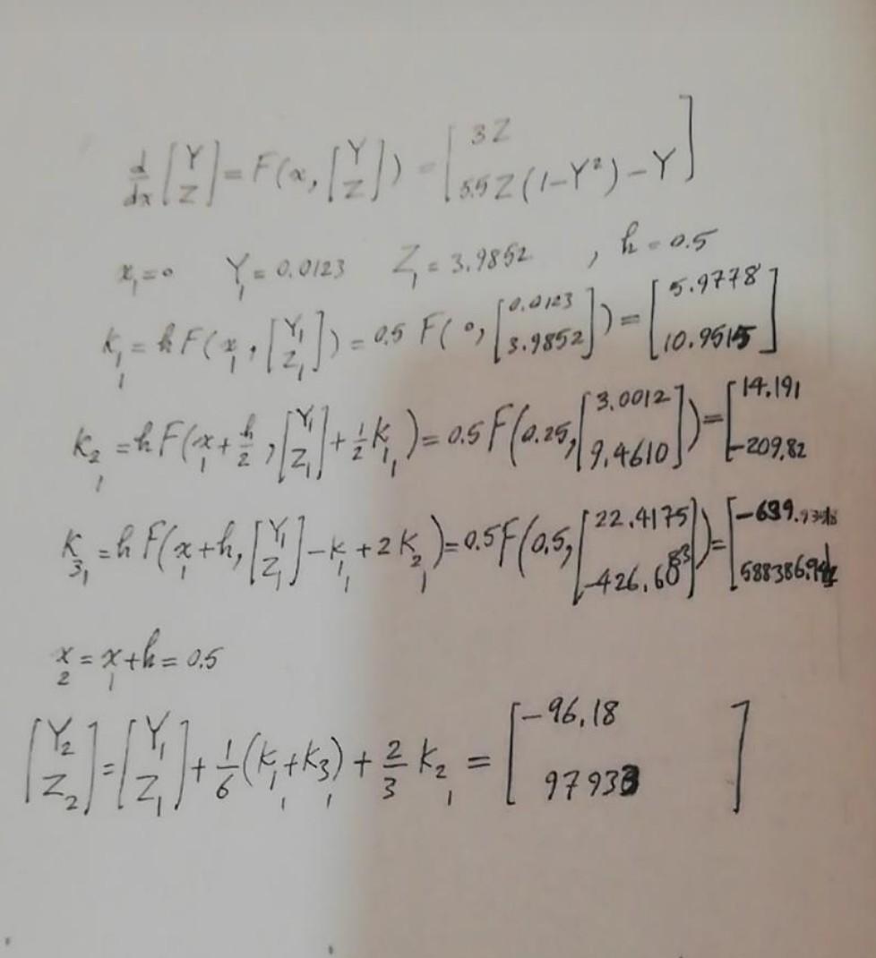 Example Solve The Following Ordinary Differential Equation Via 3rd Order Runge Kutta Method Assume H 0 5 Only Find Y 0 2