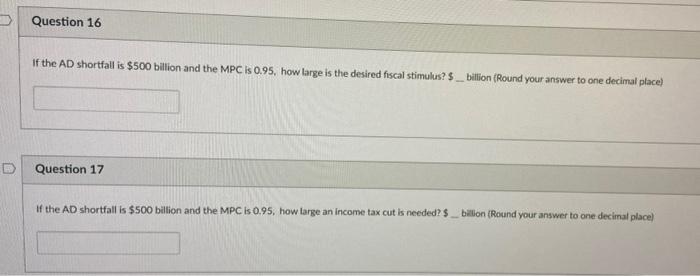 D D Question 15 Suppose The Government Decides To Increase Taxes By 30 Billion To Increase Unemployment Benefits By 50 2