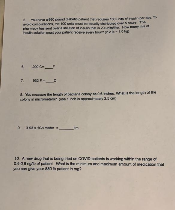 All Answers Must Be In Proper Scientific Notation Attach A Picture Of Your Work 1 587 Deciliter Centiliter 2 9 21 X 2