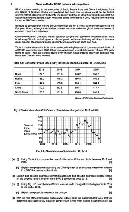 China And India Brics Partners Yet Competitors Bric Is A Term Referring To The Economies Of Brazil Russia India And Ch 3