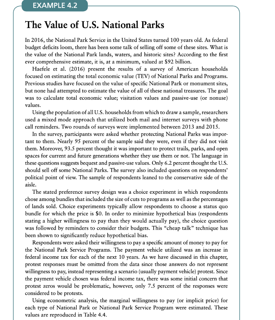 Example 4 2 The Value Of U S National Parks In 2016 The National Park Service In The United States Turned 100 Years Ol 1