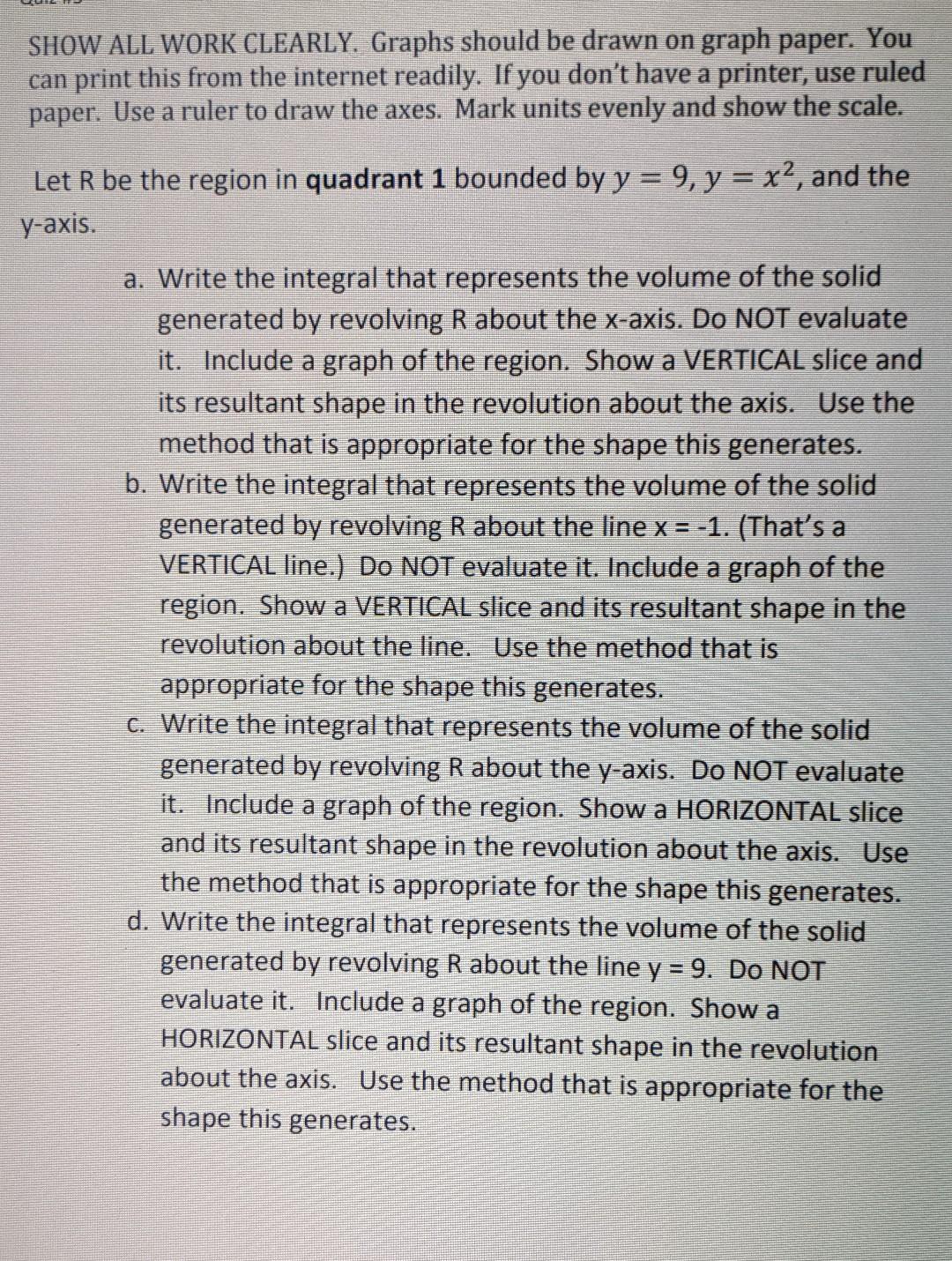 Show All Work Clearly Graphs Should Be Drawn On Graph Paper You Can Print This From The Internet Readily If You Don T 1