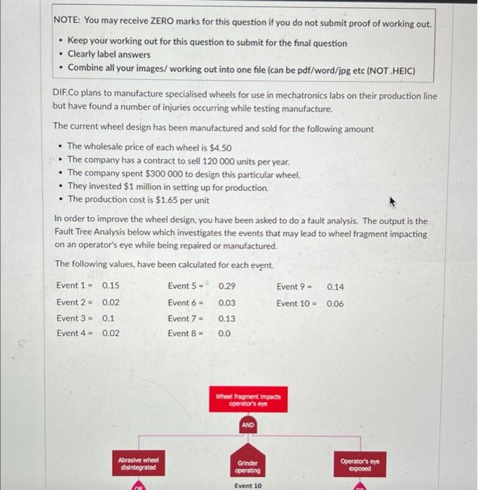 Note You May Receive Zero Marks For This Question If You Do Not Submit Proof Of Working Out Keep Your Working Out Fo 1
