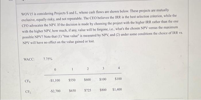 The Cash Flow Shown Below Are For A New Project Wov6 Place Compute The Payback Period Of Project Wov6 Year 0 2 3 Cash 2