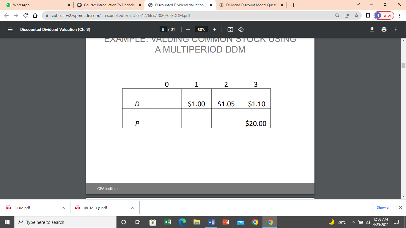 Dividend Discount Model 1