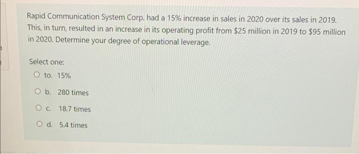 Rapid Communication System Corp Had A 15 Increase In Sales In 2020 Over Its Sales In 2019 This In Turn Resulted In 1