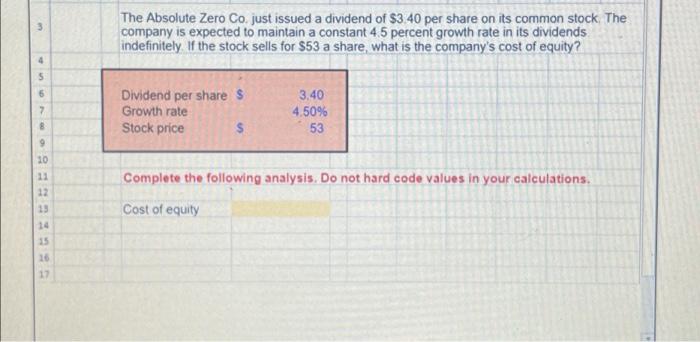 3 The Absolute Zero Co Just Issued A Dividend Of 3 40 Per Share On Its Common Stock The Company Is Expected To Mainta 1