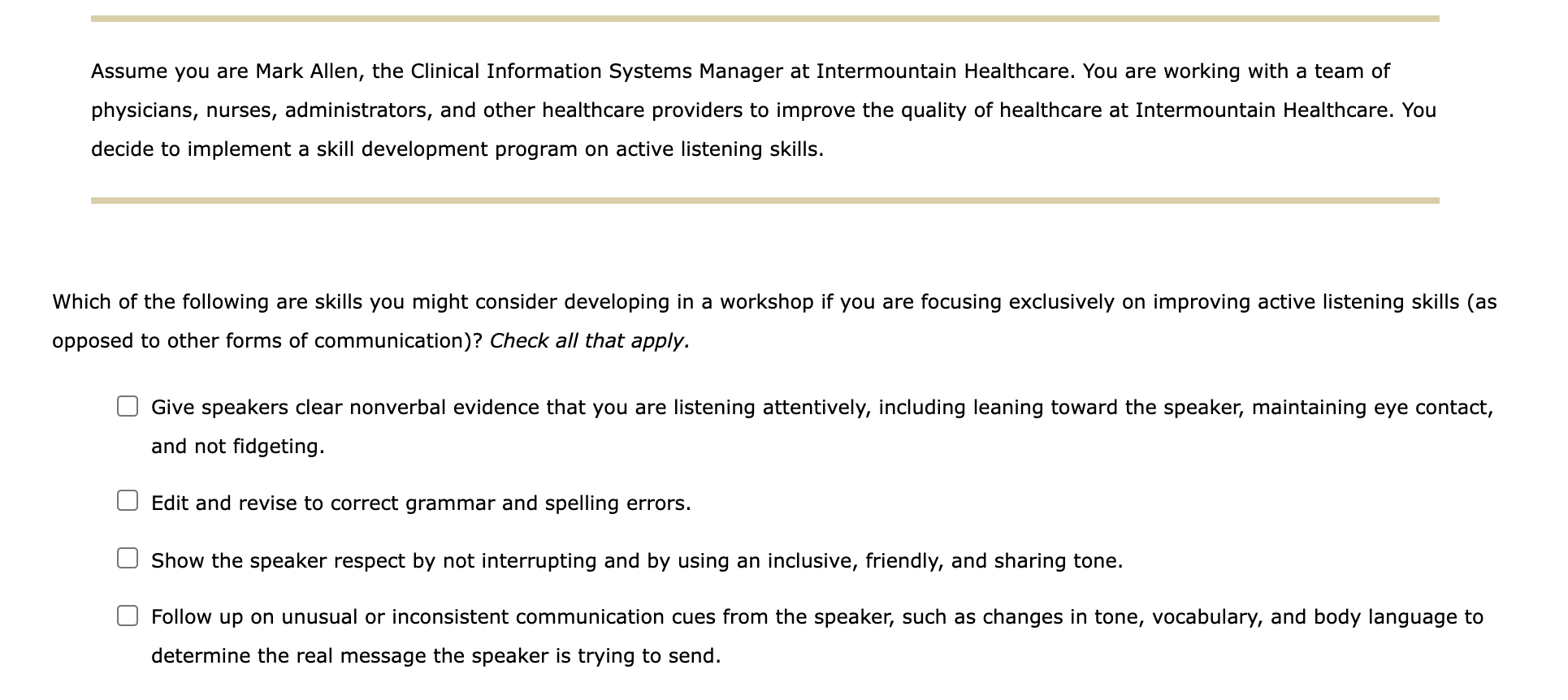 Assume You Are Mark Allen The Clinical Information Systems Manager At Intermountain Healthcare You Are Working With A 1