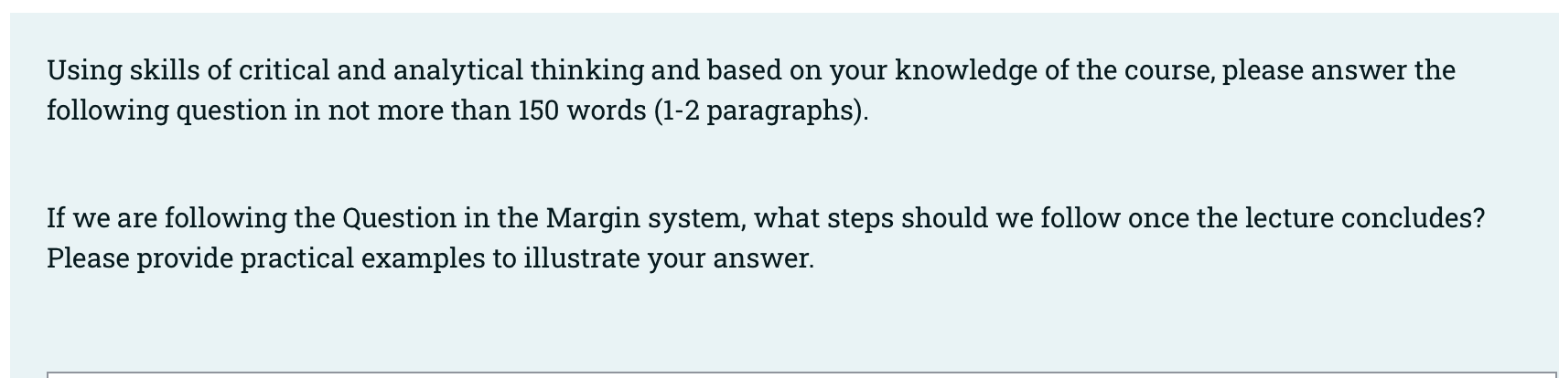 Using Skills Of Critical And Analytical Thinking And Based On Your Knowledge Of The Course Please Answer The Following 1
