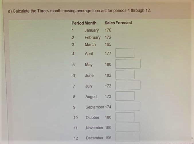 On 1 Answered Management Of Bainona Manufacturing Company Wishes To Choose A Statistical Forecasting Method For Forecast 2