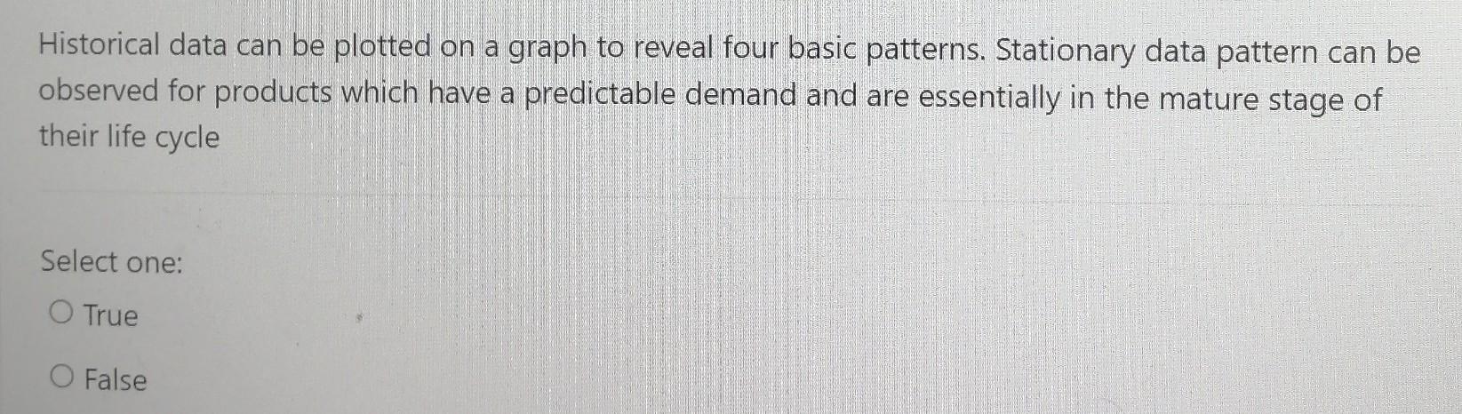 Historical Data Can Be Plotted On A Graph To Reveal Four Basic Patterns Stationary Data Pattern Can Be Observed For Pro 1