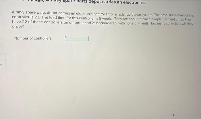 Huvy Spare Parts Depot Carries An Electronic A Navy Spare Parts Depot Carries An Electronic Controller For A Radar Gu 1