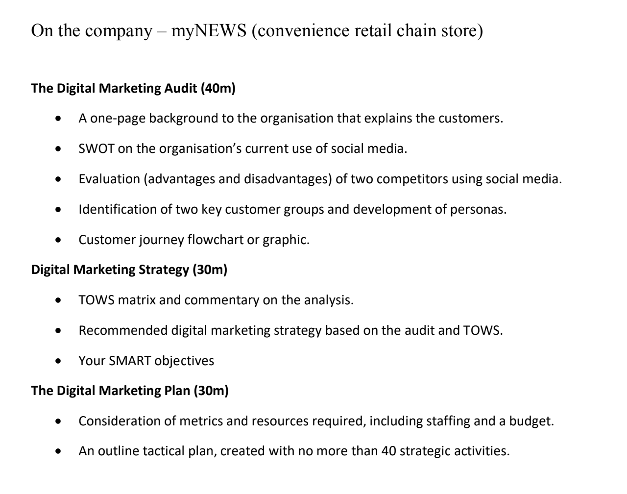 Please Elaborate On The Company Mynews Following The Requirements Below Thank You 1