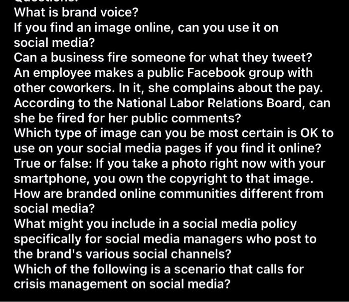 What Is Brand Voice If You Find An Image Online Can You Use It On Social Media Can A Business Fire Someone For What T 1