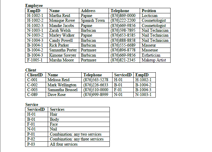 Create Queries To Display All Fields A Show All Clients That Are In The Client Table Save The Query As Client Query 1