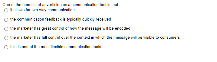 One Of The Benefits Of Advertising As A Communication Tool Is That It Allows For Two Way Communication The Communication 1
