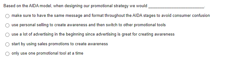 Based On The Aida Model When Designing Our Promotional Strategy We Would Make Sure To Have The Same Message And Format 1
