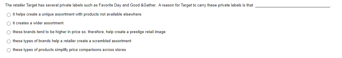 The Retailer Target Has Several Private Labels Such As Favorite Day And Good Gather A Reason For Target To Carry Thes 1