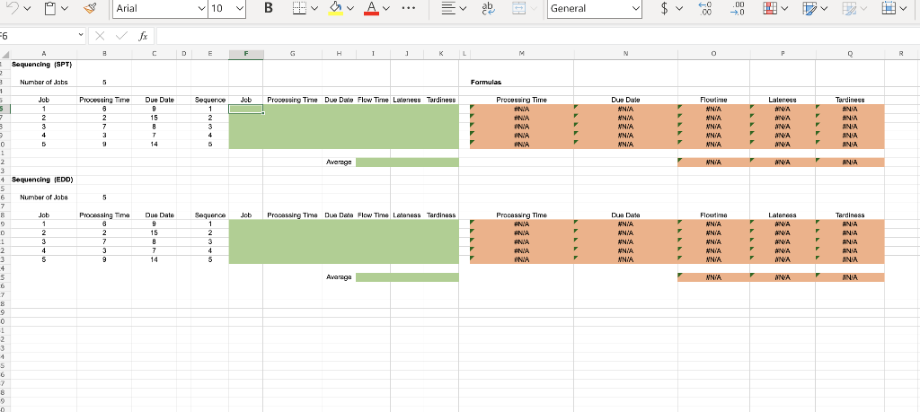 1 Use The Shortest Processing Time Spt Sequencing Rules To Sequence The Jobs Compute The Flow Time Tardiness And L 2
