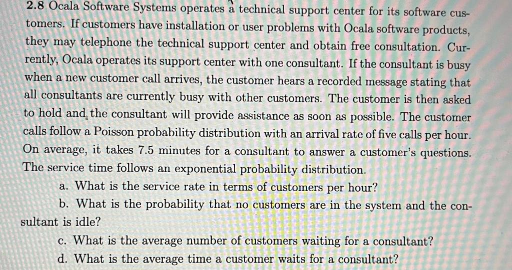A 2 8 Ocala Software Systems Operates Technical Support Center For Its Software Cus Tomers If Customers Have Installat 1