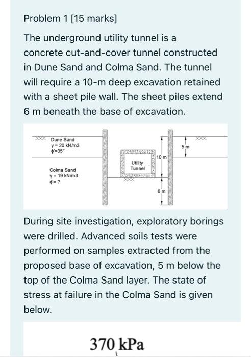 1 M Clay Y 19 5kn M3 Cu 40kn M2 2 M 3 M Clay Y 18 5kn M3 Cu 25kn M2 3 M B 3 M Day Y 17 5kn M3 Cu 30kn M2 3m 4