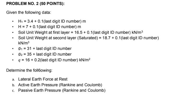 Problem No 2 50 Points Given The Following Data H1 3 4 0 1 Last Digit Id Number M H 7 0 1 Last Digit 1