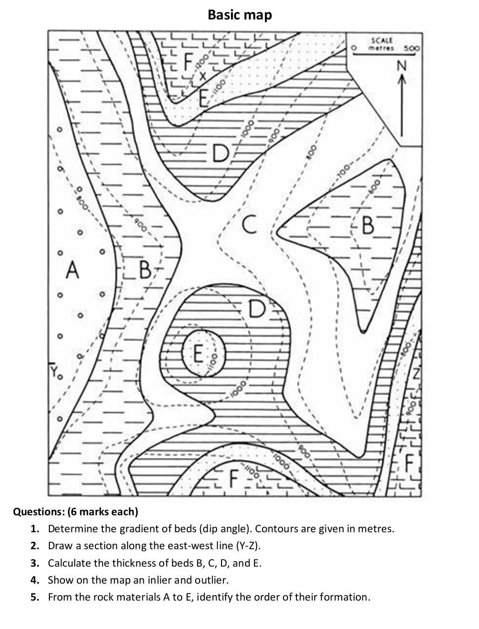 Basic Map Scale Metros 500 1200 N 0011 1000 006 D 009 2400 O A B D E 000 1000 006 F Ott Questions 6 Marks Each 1 1