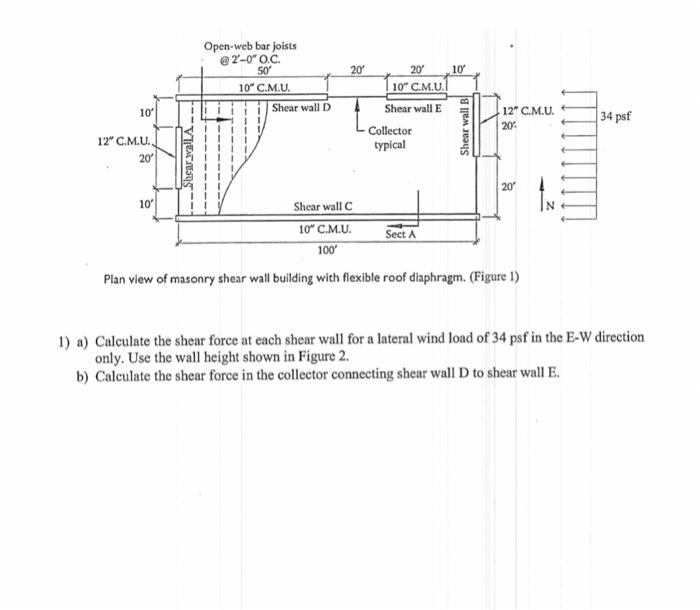 Open Web Bar Joists 2 0 O C 50 10 C M U Shear Wall D 10 20 20 10 10 C M U Shear Wall E Collector Typical 12 C M 1