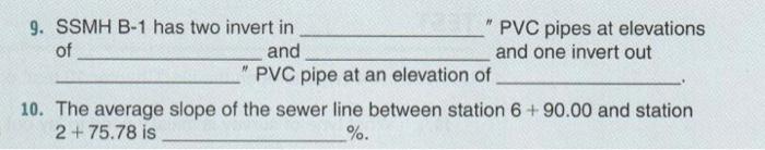 Study The Portion Of A Sewer Plan And Profile In Figure T10 1 To Answer The Follow Ing Questions Use Microsoft Word To 2