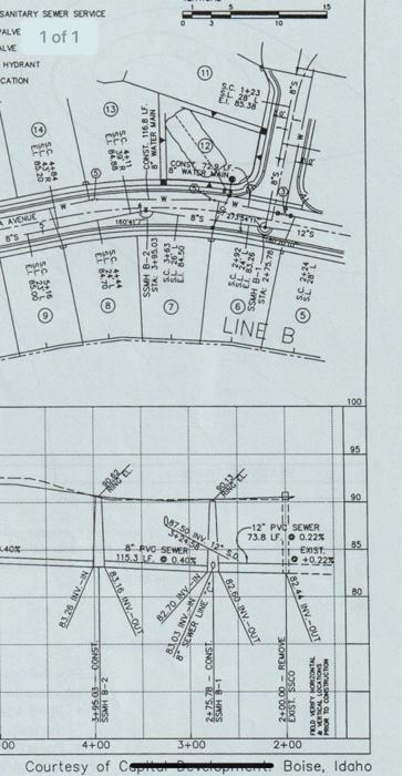Study The Portion Of A Sewer Plan And Profile In Figure T10 1 To Answer The Follow Ing Questions Use Microsoft Word To 4