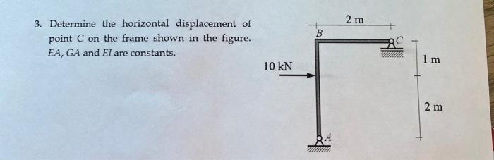 2 M B 3 Determine The Horizontal Displacement Of Point C On The Frame Shown In The Figure Ea Ga And Ei Are Constants 1