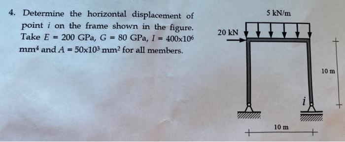 2 M B 3 Determine The Horizontal Displacement Of Point C On The Frame Shown In The Figure Ea Ga And Ei Are Constants 2