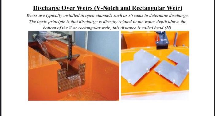 Discharge Over Weirs V Notch And Rectangular Weir Weirs Are Typically Installed In Open Channels Such As Streams To De 1